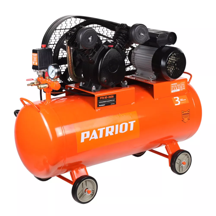 Компрессор масляный поршневой ременной PATRIOT PTR 80/260A купить в Надыме