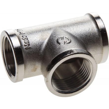 Тройник GENERAL FITTINGS никелированная латунь, г/г/г, 3/4&quot; 51052-3/4 купить в Надыме
