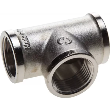 Тройник GENERAL FITTINGS никелированная латунь, г/г/г, 3/4" 51052-3/4 купить в Надыме