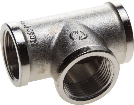 Тройник GENERAL FITTINGS никелированная латунь, г/г/г, 3/4&quot; 51052-3/4 купить в Надыме