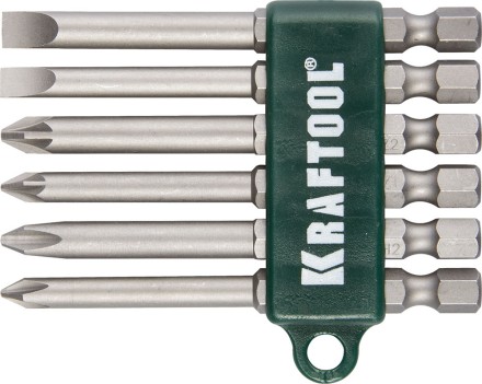 Набор KRAFTOOL Биты хвостовик E 1/4&quot;, Cr-V, 75мм, 6 предметов 26061-H6 купить в Надыме