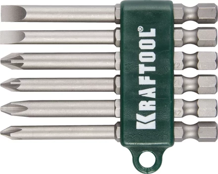Набор KRAFTOOL Биты хвостовик E 1/4", Cr-V, 75мм, 6 предметов 26061-H6 купить в Надыме