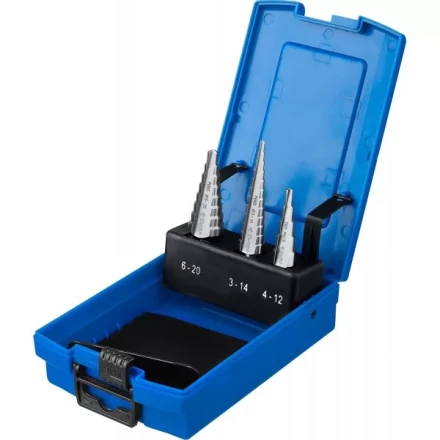 Набор ЗУБР ступенчатых сверл по сталям и цвет. мет. ст. Р6М5, d=3-14мм, 12ступ. d=4-12мм 5 ступ., d=6-20мм 14ступ. 29670-3-20-H3_z01 купить в Надыме