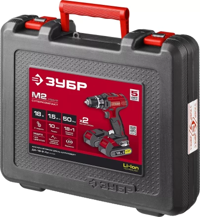Дрель-шуруповерт 2 АКБ ДА-18-2-Ли КНМ2 серия МАСТЕР купить в Надыме
