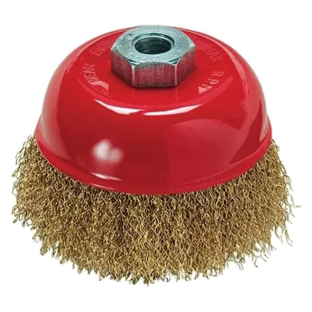 Щетка для УШМ, 125 мм, М14, "чашка", латунированная витая проволока  MATRIX 74606 купить в Надыме