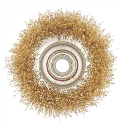 Щетка для УШМ, 125 мм, М14, "чашка", латунированная витая проволока  MATRIX 74606 купить в Надыме