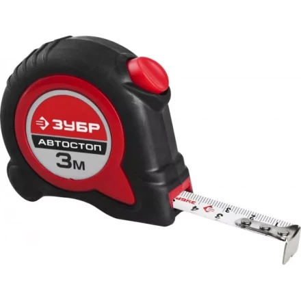 Рулетка ЗУБР "МАСТЕР", двухкомпонентный корпус, автостоп, 3м/16мм 34052-03-16 купить в Надыме
