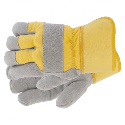 Перчатки спилковые комбинированные усиленные утолщенные размер XL Сибртех 67903 купить в Надыме