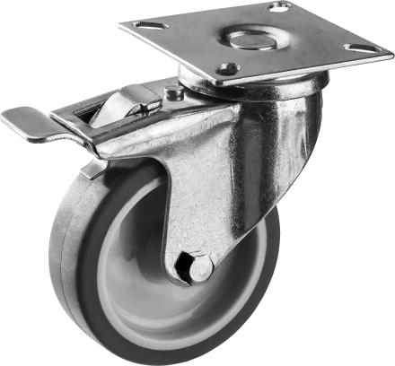 Колеса поворотные с тормозом из термопластичной резины с полипропиленовым диском серия ПРОФЕССИОНАЛ купить в Надыме