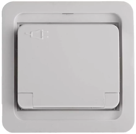 Розетка СВЕТОЗАР "ГАММА" одинарная с крышкой, с заземлением, цвет белый,16А/~250В SV-54110-W купить в Надыме