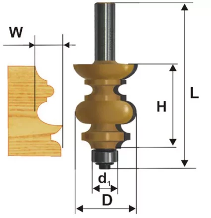 Фреза кромочная фигурная Ф381Х381 мм хвостовик 12 мм 46413 купить в Надыме