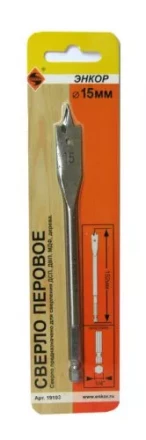 Сверло перовое по дереву  ф15х152мм 1/50/200 19103 купить в Надыме