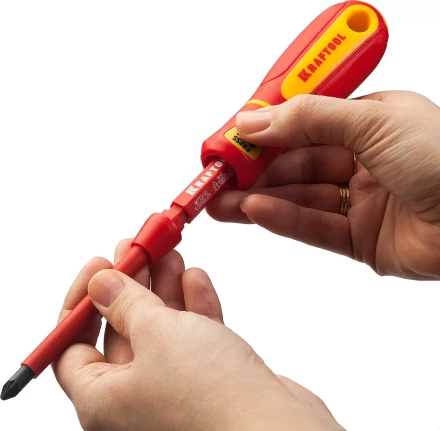 Набор "Х-Drive ELECTRO": Высоковольтные отвертки, сменные стержни, ключи специальные, до 1000В, 18 предм, KRAFTOOL 220092-H18 купить в Надыме