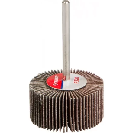 Круг шлифовальный ЗУБР "МАСТЕР" веерный лепестковый, на шпильке, тип КЛО, зерно-электрокорунд нормальный, P320, 15х30мм 36600-320 купить в Надыме