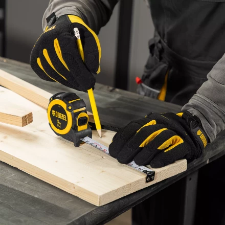 Рулетка Denzel 5м х 19мм, автоматич. фиксац., нейлон. покрытие, магнит. зацеп, двухстор. разметка, 31521 купить в Надыме