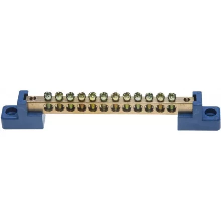 Шина СВЕТОЗАР нулевая на 2-х угловых изоляторах, макс. ток 100А, 5,2мм, 12 полюсов 49808-12 купить в Надыме