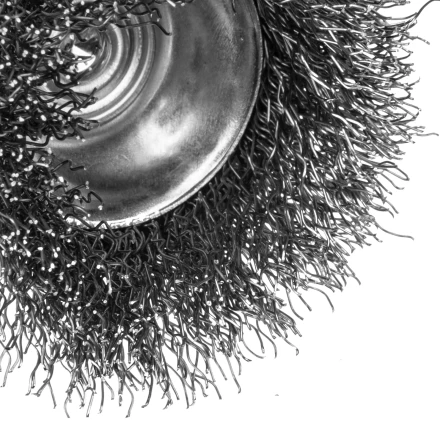 Щетка для дрели, 50 мм, Чашка, со шпилькой, нержавеющая витая проволока Denzel 744633 купить в Надыме