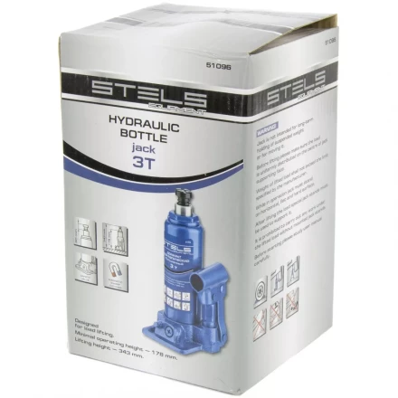 Домкрат гидравлический бутылочный 3 т h 178–343 мм STELS артикул 51096 купить в Надыме