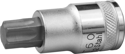 Торцовая бита-головка KRAFTOOL &quot;INDUSTRIE QUALITAT&quot;, материал S2, TORX, сатинированная, 1/2&quot;, Т60 27905-60_z01 купить в Надыме