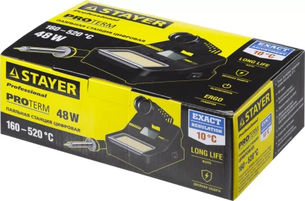 Паяльная станция STAYER "PROFI" цифровая с ЖК дисплеем, диапазон 160-520°C, шаг 10°C, 48Вт 55370 купить в Надыме