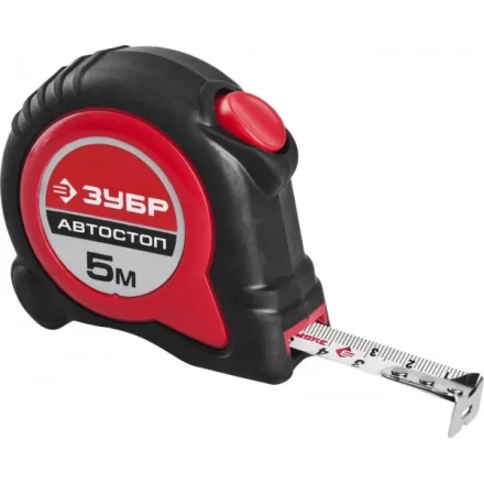 Рулетка ЗУБР "МАСТЕР", двухкомпонентный корпус, автостоп, 5м/19мм 34052-05-19 купить в Надыме