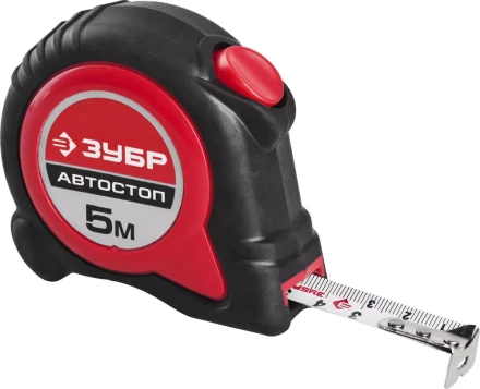 Рулетка ЗУБР "МАСТЕР", двухкомпонентный корпус, автостоп, 5м/19мм 34052-05-19 купить в Надыме