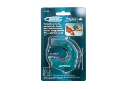 Труборез ладонный "PIRANHA" 22 мм (3/4") автоматическая регулировка зажима трубы отверстие 1/4" GROSS 78706 купить в Надыме