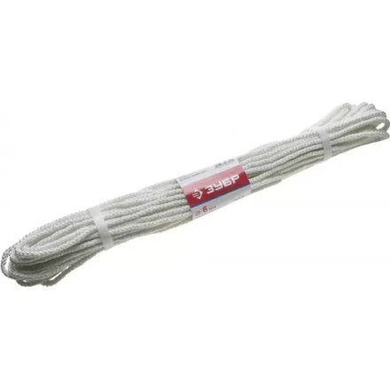 Фал ЗУБР капроновый, d=6,0 мм, 20 м, 650 кгс, 20,5 ктекс 50210-06 купить в Надыме