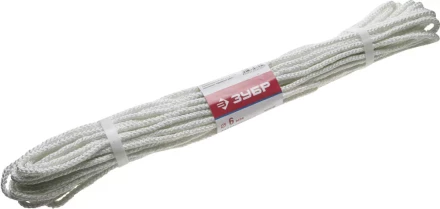 Фал ЗУБР капроновый, d=6,0 мм, 20 м, 650 кгс, 20,5 ктекс 50210-06 купить в Надыме