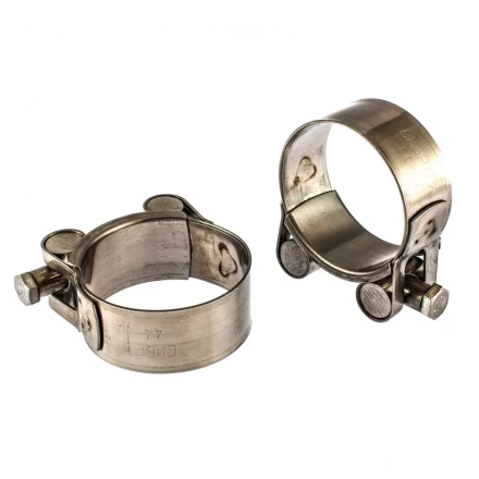 Хомуты металлические силовые 44-47 мм ширина 22 мм шарнирный W4 2 шт Сибртех 475373 купить в Надыме