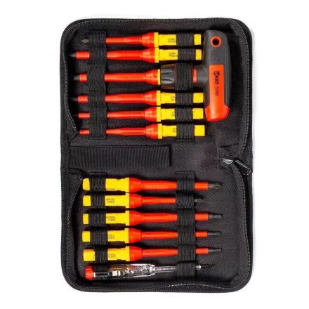 Диэлектрическая Т-образная отвертка КВТ VDE НИО-4412-Т со сменными битами, 12 шт. (87128) купить в Надыме