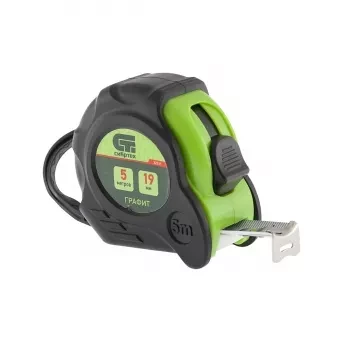 Рулетка Графит, обрезиненный корпус, амортизатор, 5 м х 19 мм  СИБРТЕХ 32531 купить в Надыме