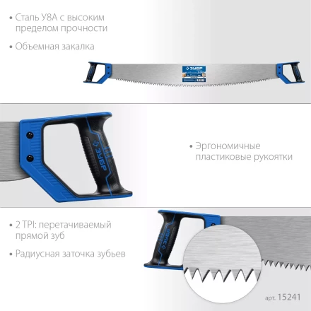 ЗУБР 1000 мм, двуручная пила с пластиковыми рукоятками, Профессионал (15241) купить в Надыме