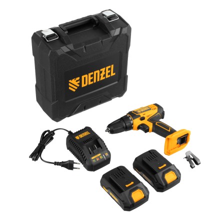 Дрель-шуруповерт аккумуляторная Denzel 26116, CDL-18-02BM, Li-Ion, 18 В, 2 аккумулятор купить в Надыме