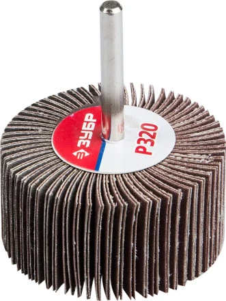Круг шлифовальный ЗУБР "МАСТЕР" веерный лепестковый, на шпильке, тип КЛО, зерно-электрокорунд нормальный, P320, 30х60мм 36602-320 купить в Надыме