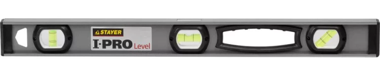 Уровень STAYER "PROFESSIONAL" I-PROLevel, усилен рельс с ручками, утолщен особопрочн профиль, точность 1мм/м, 3 ампулы, 60см 3477-060 купить в Надыме
