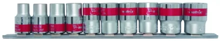 Набор универсальных торцевых головок 1/4", Spline, CrV, 10шт., 4-13мм Matrix 13599 купить в Надыме