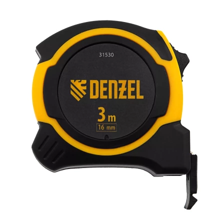 Рулетка Denzel 3м х 16мм, двухкомп. корпус, магнитный обрезиненный зацеп, 31530 купить в Надыме
