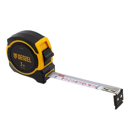 Рулетка Denzel 3м х 16мм, двухкомп. корпус, магнитный обрезиненный зацеп, 31530 купить в Надыме