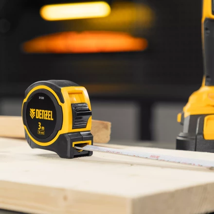 Рулетка Denzel 3м х 16мм, двухкомп. корпус, магнитный обрезиненный зацеп, 31530 купить в Надыме