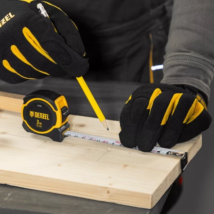 Рулетка Denzel 3м х 16мм, двухкомп. корпус, магнитный обрезиненный зацеп, 31530 купить в Надыме