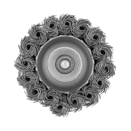 Щетка для дрели Denzel, 65 мм, Чашка, со шпилькой, нержавеющая крученая проволока 744643 купить в Надыме