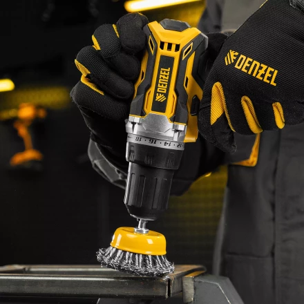 Щетка для дрели Denzel, 65 мм, Чашка, со шпилькой, нержавеющая крученая проволока 744643 купить в Надыме