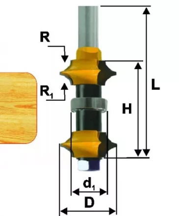 Фреза кромочная калевочная регулируемая Ф35 мм хвостовик 12 мм Энкор 46304 купить в Надыме