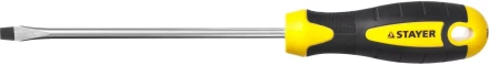 Отвертка STAYER "MASTER" "ТECHNO", двухкомпонентная рукоятка, магнитный наконечник, Cr-V, SL6,0x150мм 2507-06-15_z02 купить в Надыме