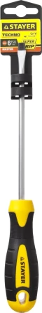 Отвертка STAYER "MASTER" "ТECHNO", двухкомпонентная рукоятка, магнитный наконечник, Cr-V, SL6,0x150мм 2507-06-15_z02 купить в Надыме