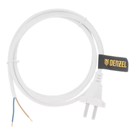 Шнур сетевой Denzel Energy Series, ПВС, 1,5 м, 2 x 1 мм, с неразборной вилкой, белый, 3 м, 37660 купить в Надыме