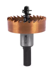 HSS-TiN коронка MESSER 40мм с центр. сверлом и толкающей пружиной для  лист. материала  до 2 мм ц/х