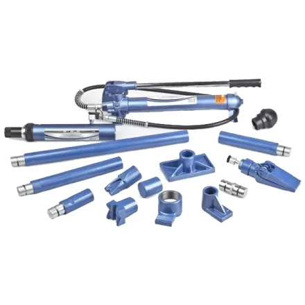 Растяжка гидравлическая 10 т 16 предметов 7 сменных насадок в пластиковом кейсе на колесах Stels артикул 51356 купить в Надыме