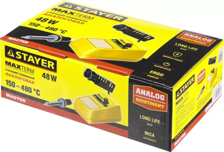 Паяльная станция аналоговая, STAYER "MASTER" 55371, диапазон 150-480°C, 48Вт 55371 купить в Надыме